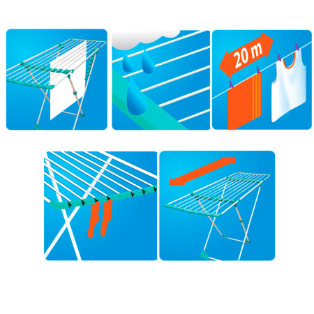 Сушилка для белья напольная Hausmann Aura Deluxe X 190x56x95см фото 9